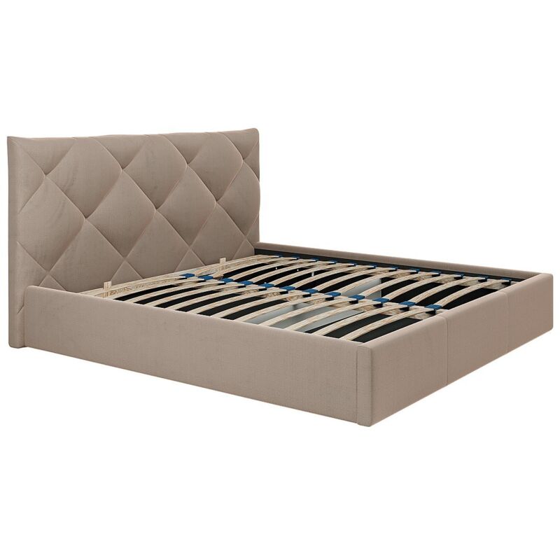 Lit coffre 180 x 200 cm - Velours - Beige - STARI de Pascal Morabito