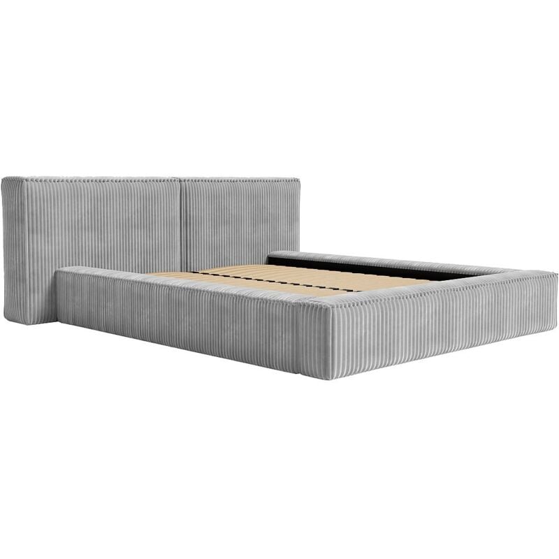 Lit coffre 180 x 200 cm - Velours côtelé grosses côtes - Gris clair - timano de Pascal Morabito