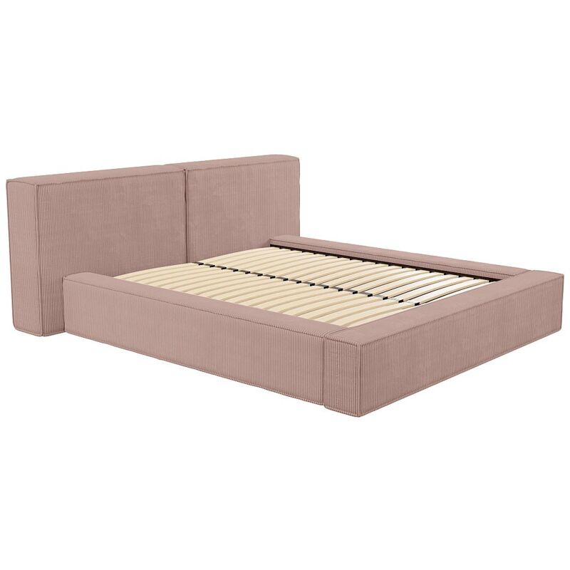 Pascal Morabito - Lit coffre 180 x 200 cm - Velours côtelé - Rose - timano de