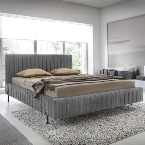 Lit coffre 180x200 sommier inclus Ori Gris foncé