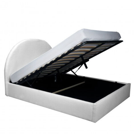 Lit coffre 2 places WALLE Tissu bouclettes incl. Sommier Différentes tailles avec sommier  160x200cm
