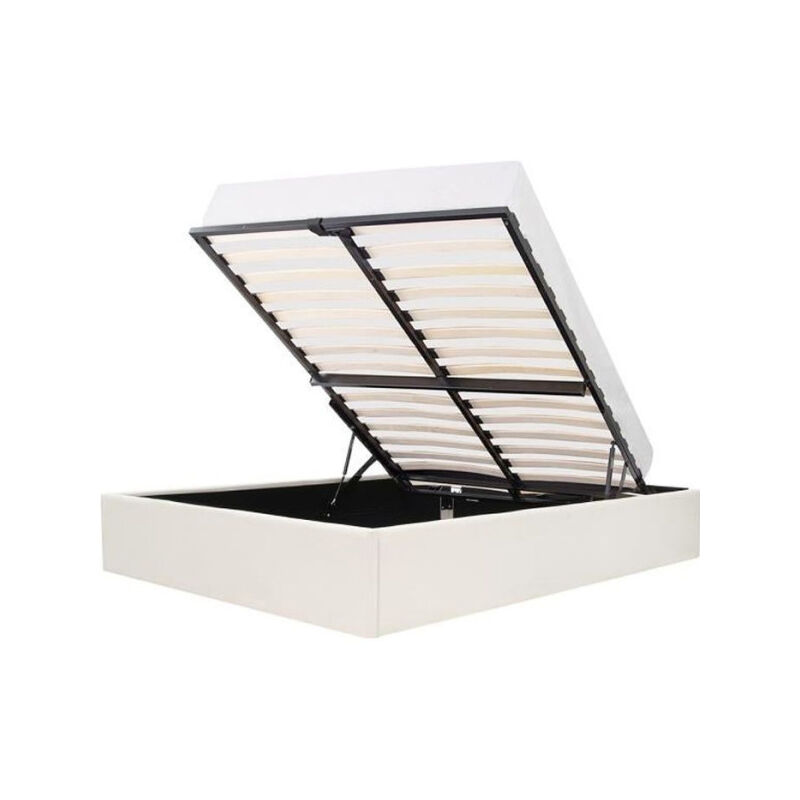 Les Tendances - Lit coffre adulte 140 x 190 cm - Tissu Beige - eclipse