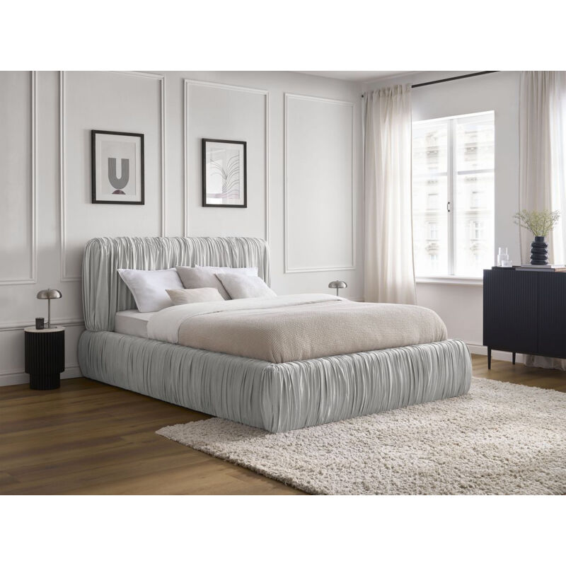 Lit coffre blair 140x190 Gris - Bobochic