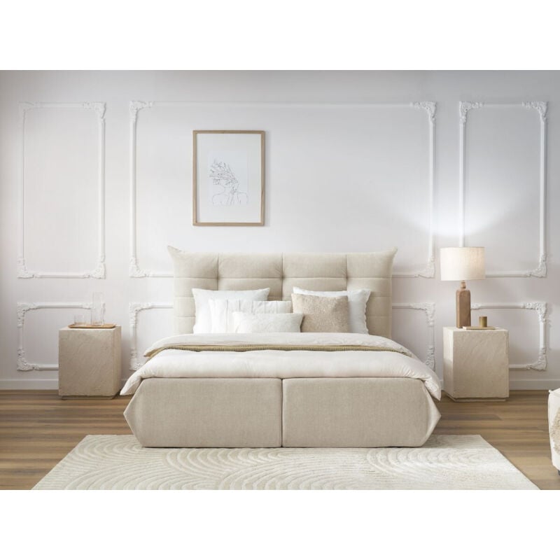 Lit coffre clothilde 160x200 Beige - Bobochic