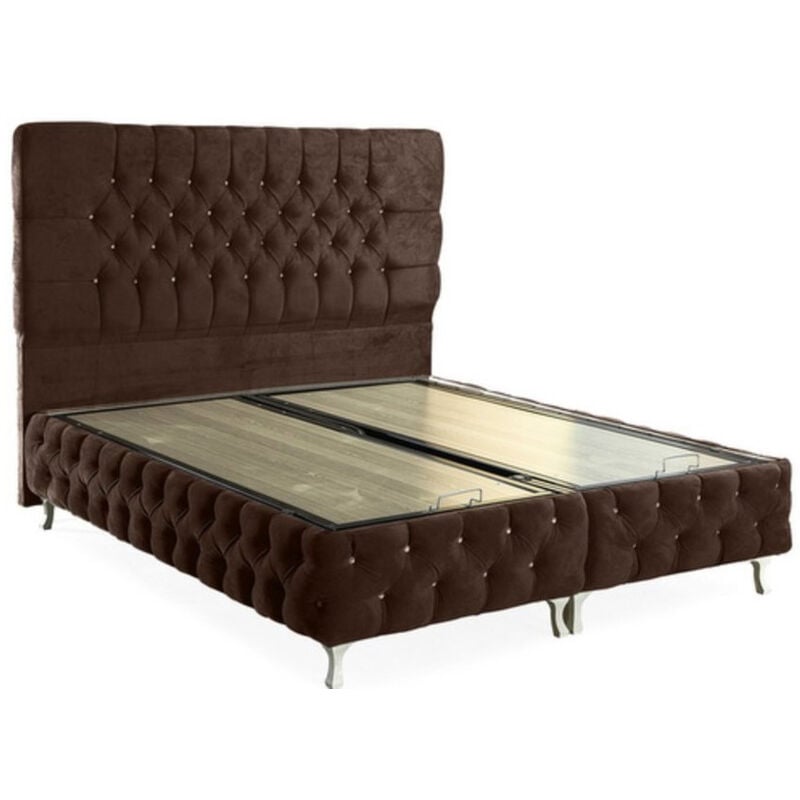 Azura Home Design - lit coffre cappy café 90x200cm - 90x200 cm - Sans