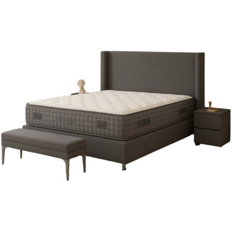 Lit Coffre COCO – Velours – 140x190 cm avec Planche de Rangement