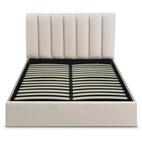 Lit Coffre Design en Tissu "Songa" 140x190cm Beige