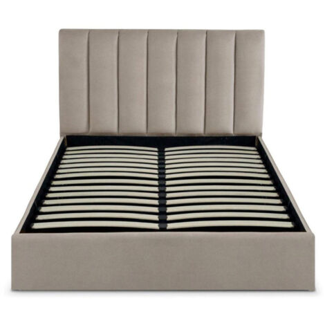 Lit Coffre Design Velours "Songa" 140x190cm Taupe