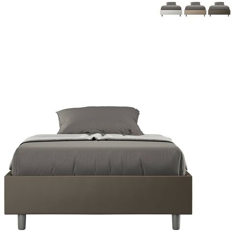 ITAMOBY Lit sommier avec sommier capitonné 120x190 cappuccino simili cuir Azelia