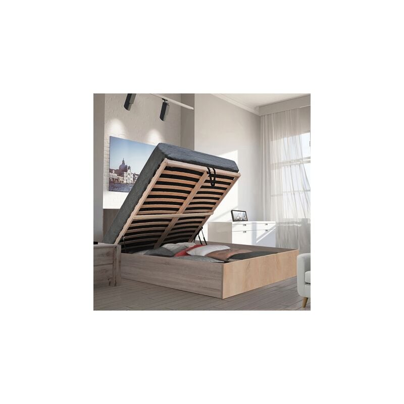 Lit coffre 160 x 200 cm - Coloris : Naturel - elphege