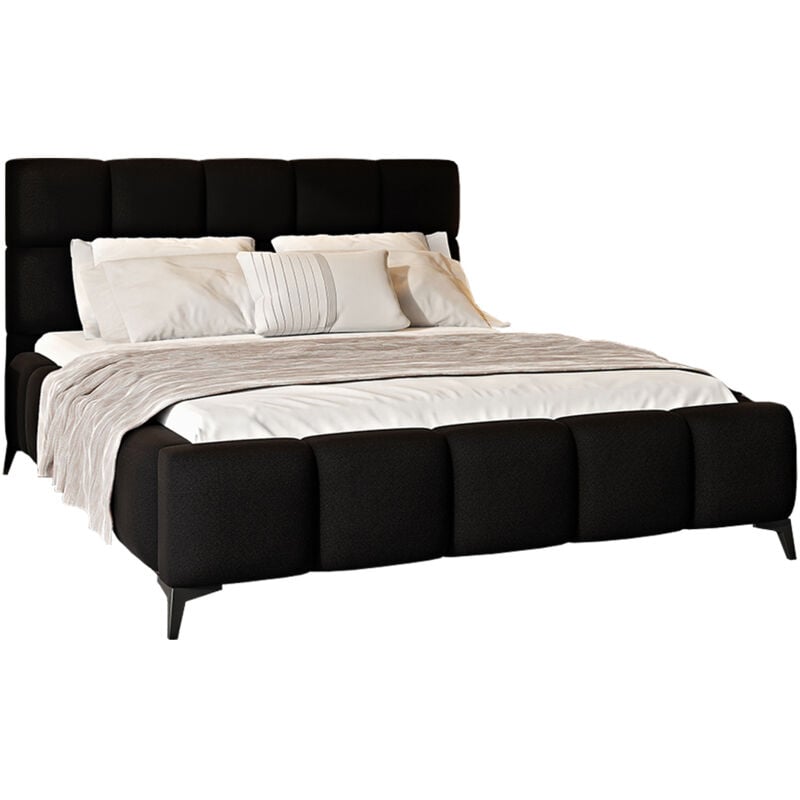 Les Tendances - Lit coffre 180x200 sommier inclus Mira Noir