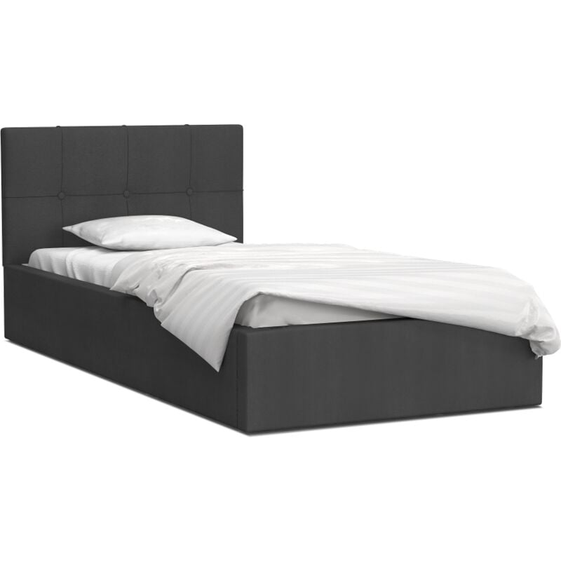 Kids Literie - Lit coffre rino 120 x 200 cm - Sommier inclus Gris foncé