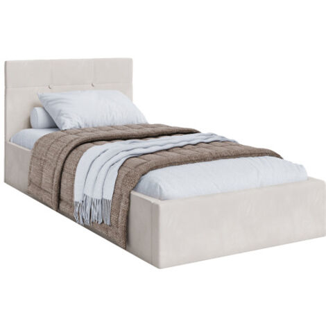 Lit coffre RINO 90 x 200 cm - Sommier inclus Beige