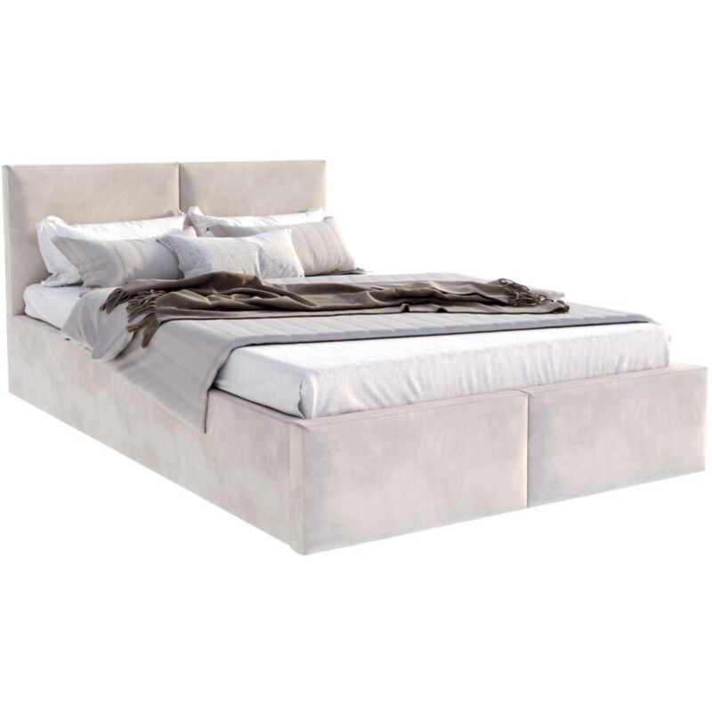 Kids Literie - Lit coffre Tesia 120x200 - Sommier inclus Crème