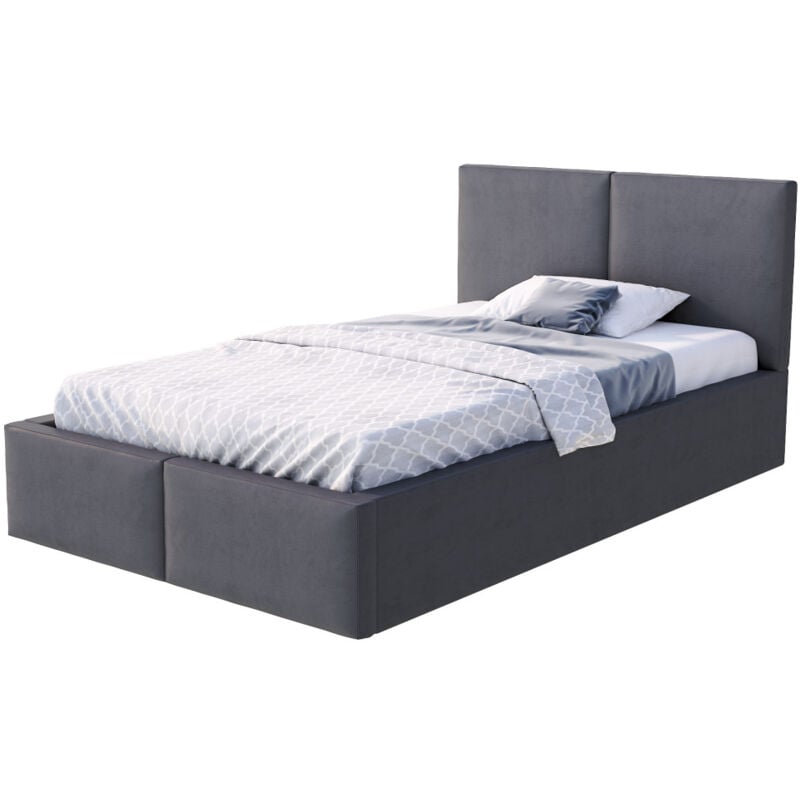 Kids Literie - Lit coffre Tesia 120x200 - Sommier inclus Gris foncé