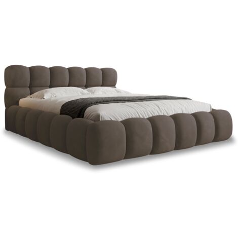 Lit coffre Tomaso 140cm velours Taupe