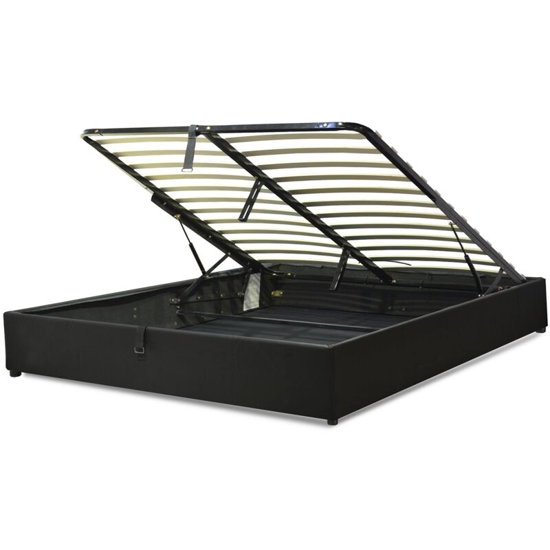 Lit Coffre Vegas : Pratique, élégant et optimisé pour votre espace - noir 140x190 cm