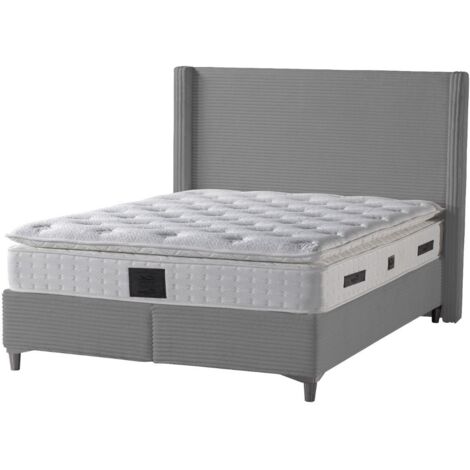 Lit Coffre VENUS – Velours Côtelé – 140x190 cm avec Planche de Rangement