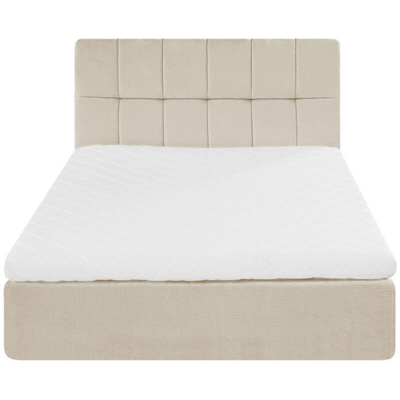 Lit complet compressé boxspring en tissu 160x200cm - Beige - Air Nest