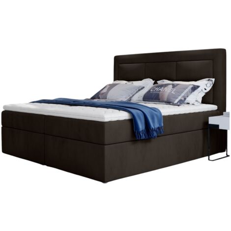 Lit continental velours marron Balore-160x200