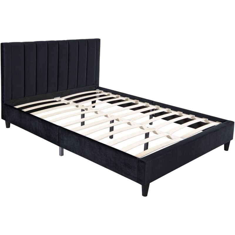 Cambridge - Lit velours noir 140x190