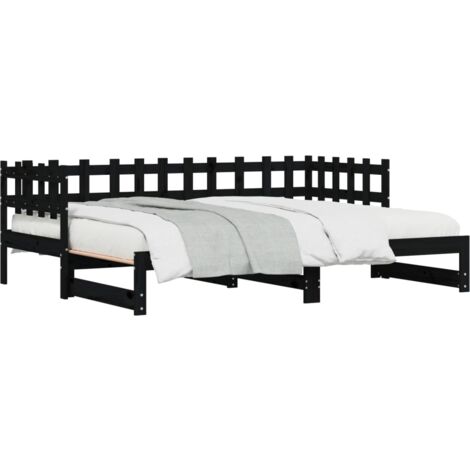 Lit coulissant 2x(90x190) cm Bois de pin massif