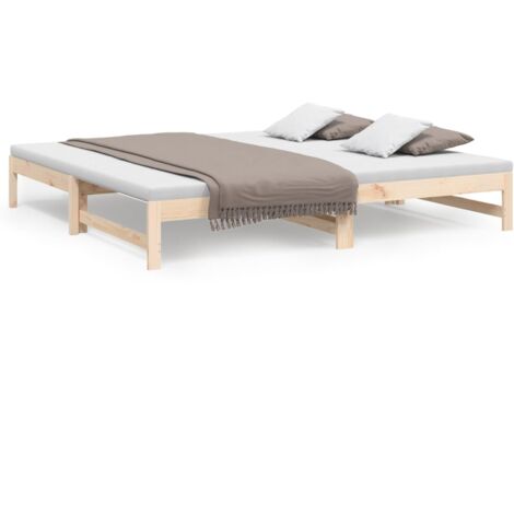 Lit coulissant 2x(90x200) cm Bois de pin massif