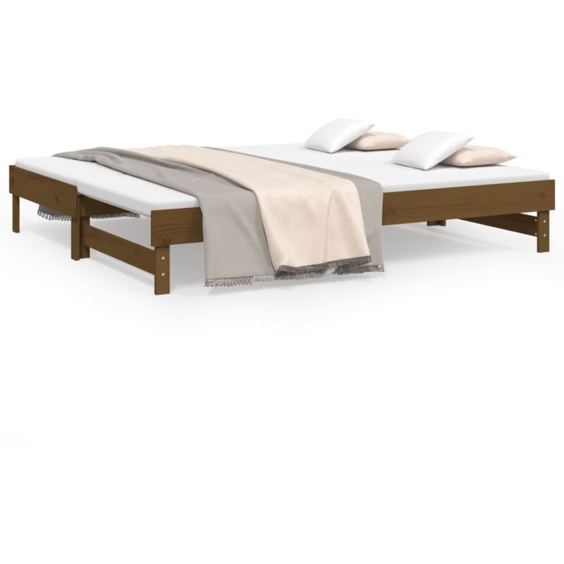 Vidaxl - Lit coulissant Marron miel 2x(80x200) cm Bois de pin massif