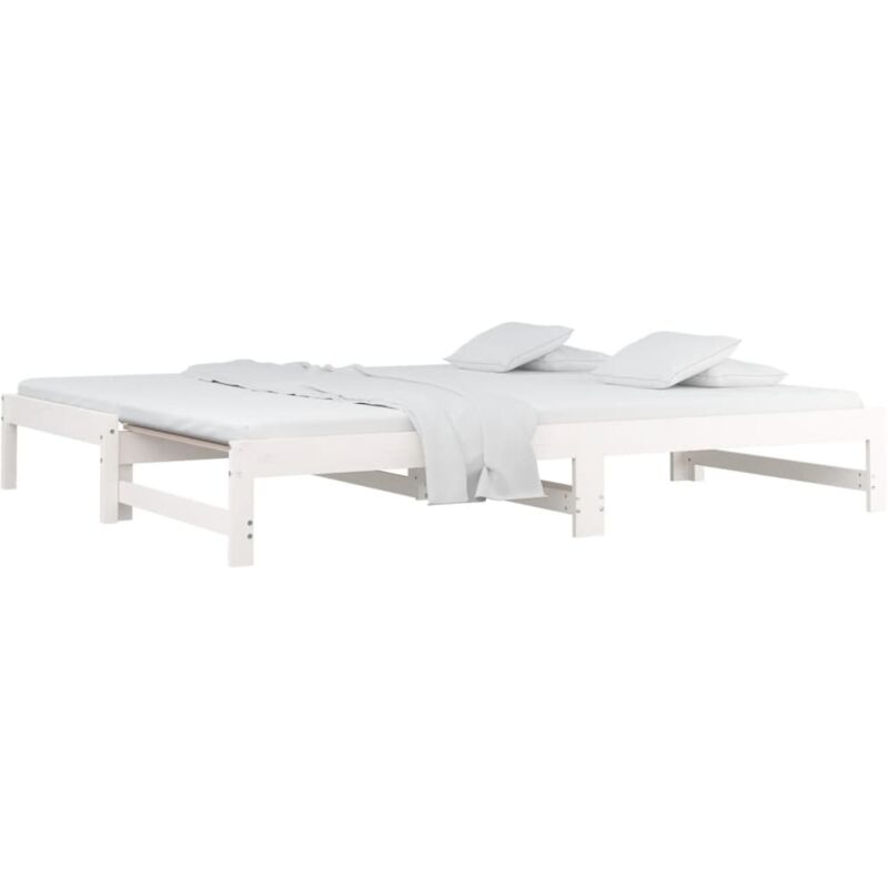 Vidaxl - Lit coulissant sans matelas blanc 2x(90x190) cm