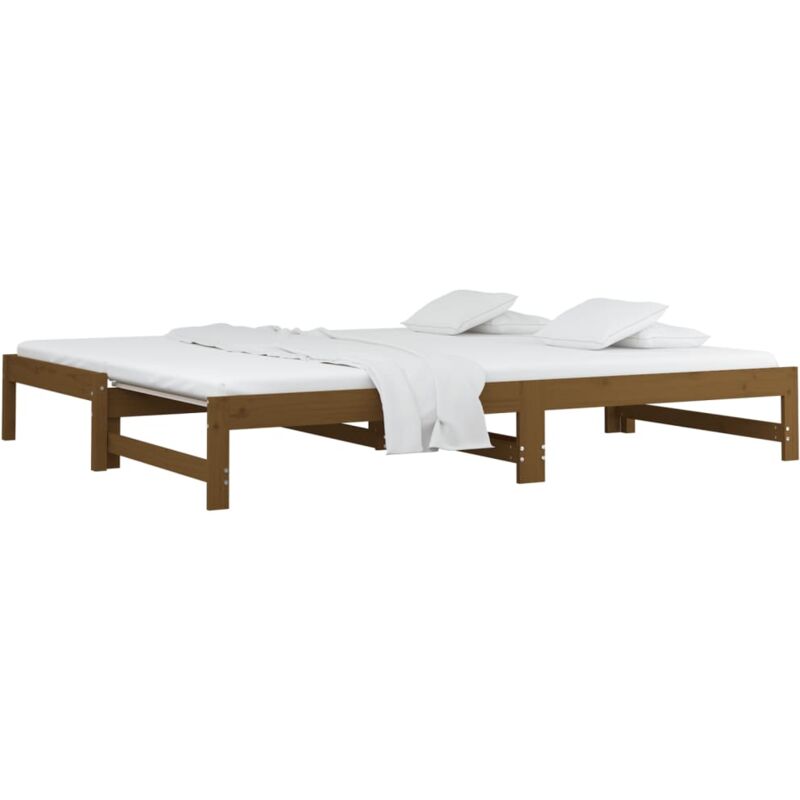 Vidaxl - Lit coulissant sans matelas marron miel 2x(90x200) cm