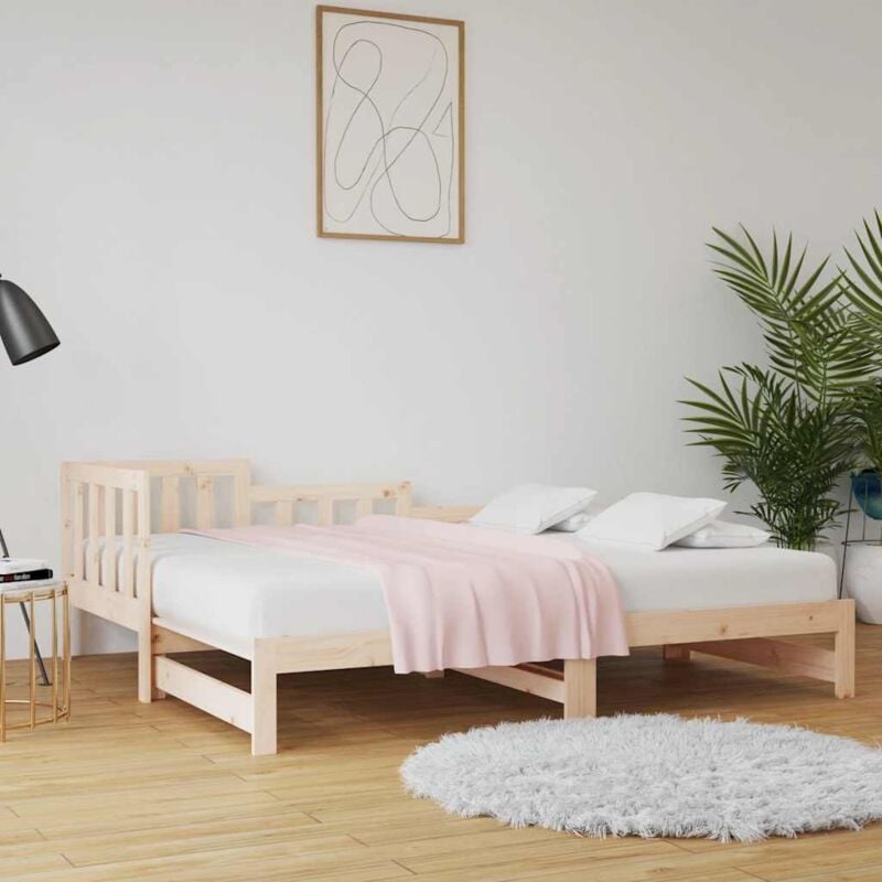 Lit coulissant sans matelas 2x(90x200) cm Bois de pin massif vidaXL