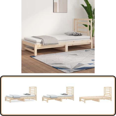 Lit coulissant sans matelas 2x(90x190) cm - Lit De Jour - Canapé-lit - Lit Invité - Lit Pliable - Meuble Multifonctionnel