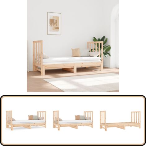 Lit coulissant sans matelas 2x(90x190) cm - Lit De Jour - Canapé-lit - Lit Invité - Lit Pliable - Meuble Multifonctionnel
