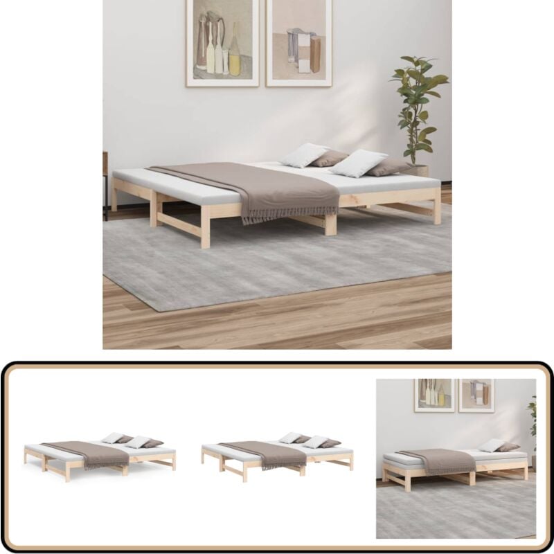 Vidaxl - Lit coulissant sans matelas 2x(90x200) cm Bois de pin massif - Lit De Jour - Canapé-lit - Lit D'appoint - Lit Convertible - Meuble