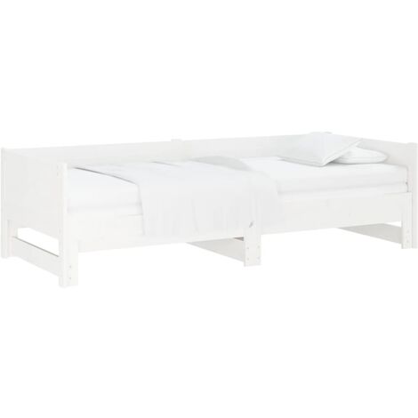 Lit coulissant sans matelas blanc 2x(90x190) cm vidaXL