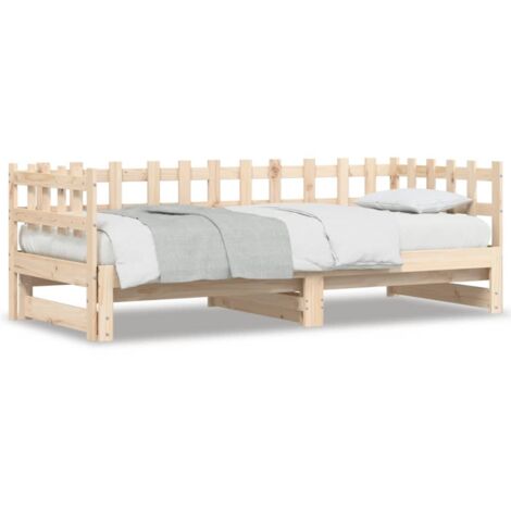 Lit coulissant，Lit Adulte，Lit gigognet 2x(80x200) cm Bois de pin massif205391