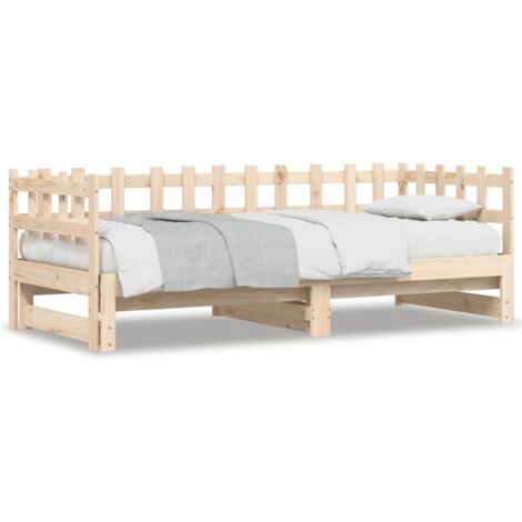 Lit coulissant,Lit Adulte,Lit gigognet 2x(90x200) cm Bois de pin massif861990