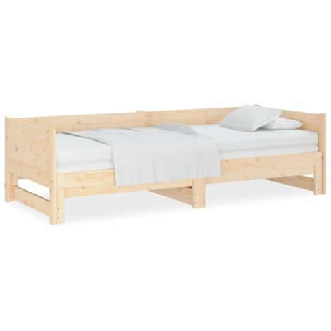Lit coulissant，Lit Adulte，Lit gigognet Bois de pin solide 2x(80x200) cm107390
