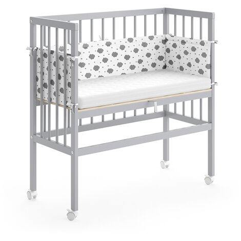 Lit pour bébé „Sophie“ Blanc ouvert avec matelas VitaliSpa