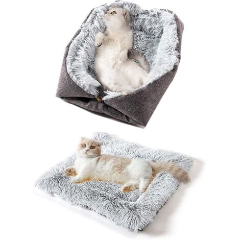 lit D'automne Et D'hiver  Double Usage Pour Chat, Lit Confortable Pour Chien Et Chat, Peluche D'hiver De Grande Taille, Animal De Compagnie Chiot