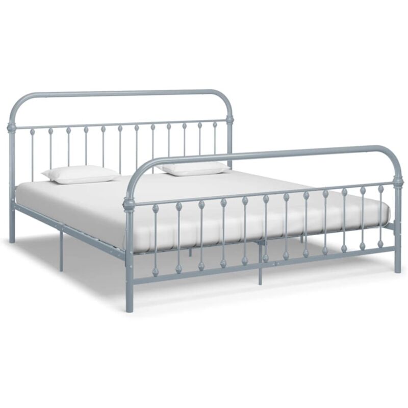 Cadre de lit Gris Métal 180 x 200 cm