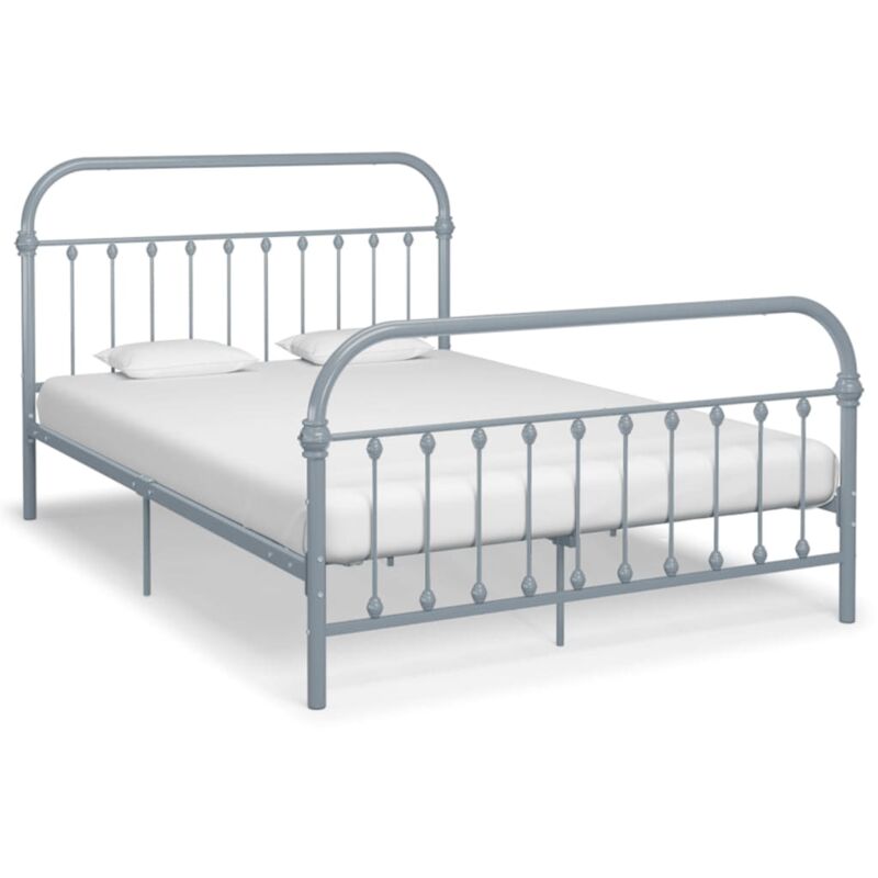 Vidaxl - Cadre de lit sans matelas gris métal 160x200 cm