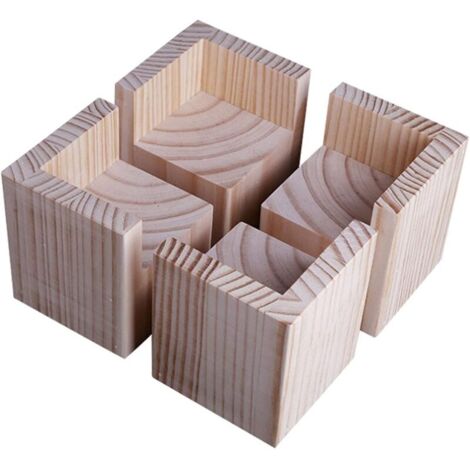 Lit de Bureau Riser Meubles Pieds de Levage Pieds jusqu'à pour Table de Bureau lit, Lot de 4 élévateurs de Meubles Rehausseurs de Meubles en Bois (Size:5x5x5cm)
