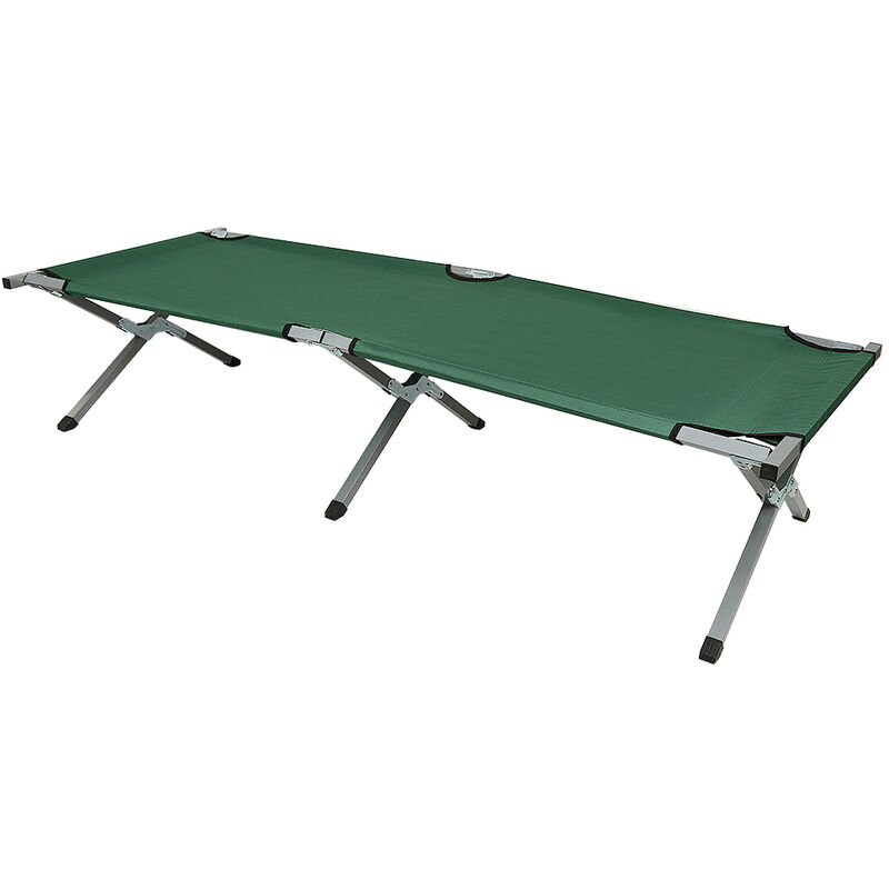 lit de camp pliable pour camping 1906242cm tubes métalliques - charge maximal 100kg VERT