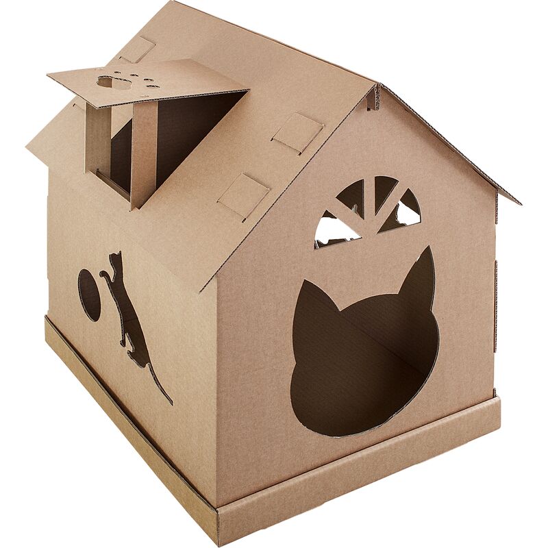 Petigi - Lit de Chat Maison Chat Grotte de Chat Maison en carton Maisonnette pour chats