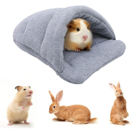 Lit de Cochon d'Inde Lit de Hamster Sac de Couchage Grotte Nid Coussin doux Chauds Maison de Cochon d'Inde Animal de Compagnie Hiver Literie Cage Accessoires pour Petit Animal Écureuil Chinchilla