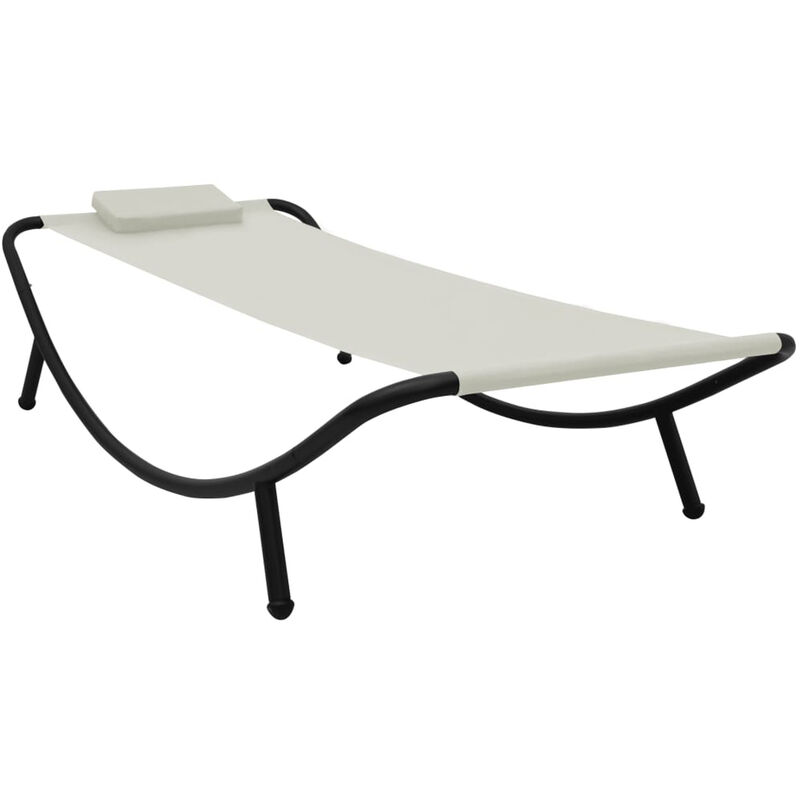 Lit de jardin Creme 200x90 cm Acier