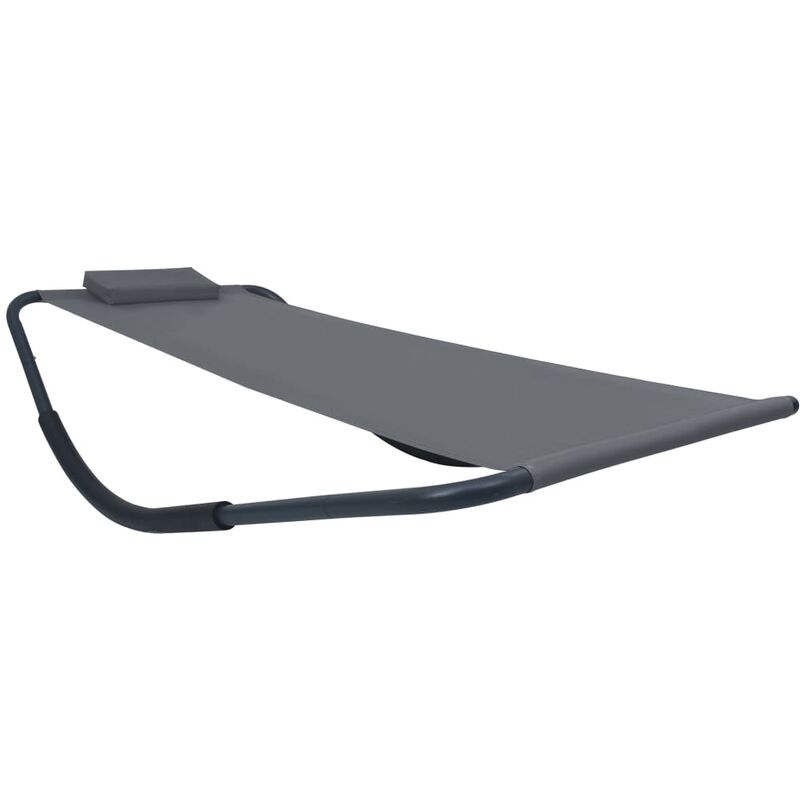Lit de jardin Gris 200x90 cm Acier