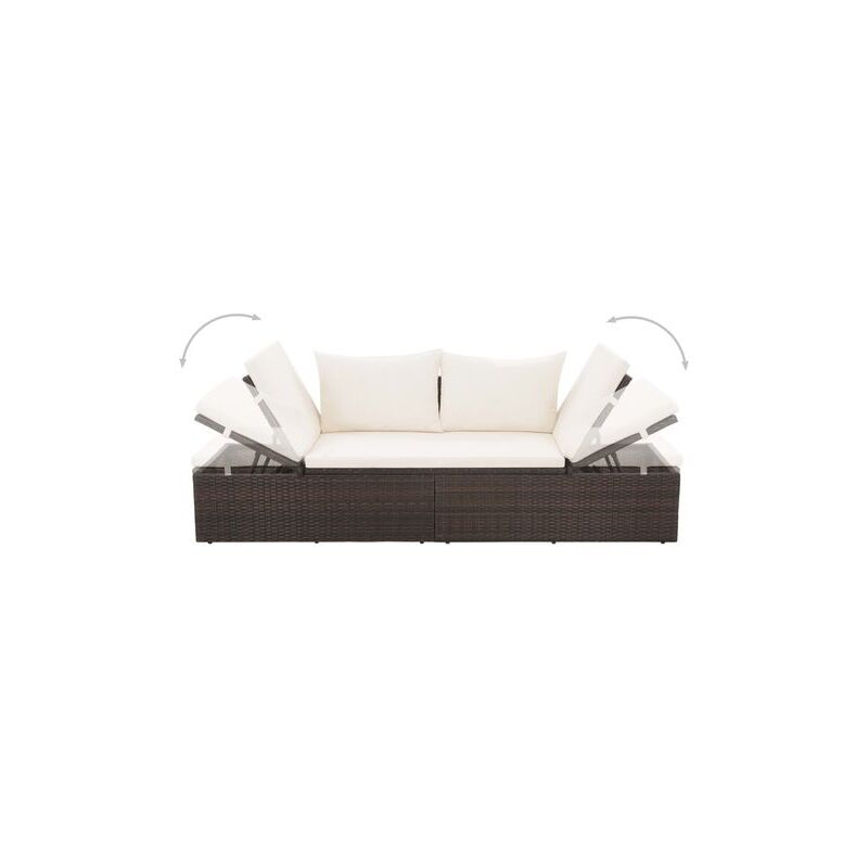 Lit de jardin Marron 195x60 cm Résine tressée Lit de jardin Marron 195x60 cm Résine tressée