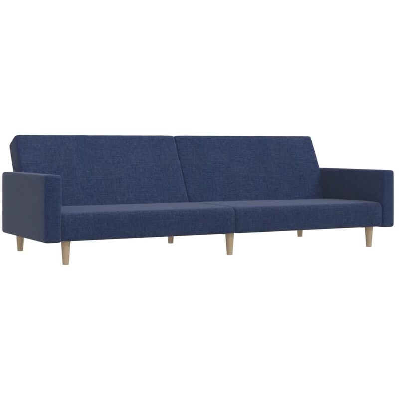 Canapé-lit à 2 places Tissu Bleu